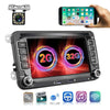 For Volkswagen Q3300KT 7-inch 2+32G Car Multimedia Player Navigation Bluetooth Reversing Integrated Machine Android 10.0, Style:Standard+12Lights Camera