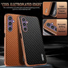 For Samsung Galaxy A16 5G AZNS Electroplated Edge Carbon Fiber Texture Phone Case(Black)