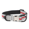 Reflective Red Nylon Dog Collar - Small - Silver Buckle