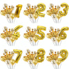 2 PCS Birthday Baby Children Golden Crown Aluminum Film Number Balloon Set Wedding Scene Decoration( Number 8)