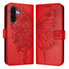 For Samsung Galaxy A56 5G Global Embossed Butterfly Leather Phone Case(Red)