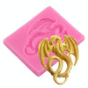 2 PCS Pterodactyl Chocolate Cake Clay Decoration DIY Silicone Mold(Large Pink)