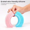 Silicone Scalp Shower Massage Brush Soft Baby Bath Brush(Pink)