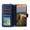 For Samsung Galaxy S23+ 5G Nine-card Slots Zipper Wallet Bag Leather Phone Case(Blue)