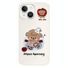 For iPhone 14 Plus Skin Feeling Jelly TPU Hybrid PC Phone Case(Basket Dog White)