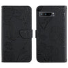 For Asus ROG Phone 3 ZS661KS Skin Feel Butterfly Peony Embossed Leather Phone Case(Black)