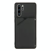 For Huawei P30 Pro Skin Feel PU + TPU + PC Back Cover Shockproof Case with Card Slots & Holder & Photo Frame(Black)