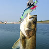 HENGJIA 7# 8cm Plastic Hard Baits Squid Fishing Lures Decoy Wood Shrimp Baits(Blue)