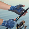 BOODUN P111439 Summer Fishing Gloves Outdoor Non-Slip Ice Silk Sunscreen Fishing Gloves, Size: M(Navy)