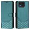 For Asus Zenfone 11 Ultra Honeycomb Embossing RFID Leather Phone Case(Peacock Green)