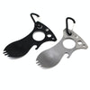 Outdoor Multifunctional Camping Spoon Stainless Steel Tableware Portable Picnic Tableware Fork And Spoon(Light Grey)