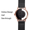 TOMI T080 Hollow Design Half See-through Unisex Quartz Watch(Black Brown Face Black Strap)