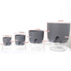 Transparent Plastic Double-Layer Water Storage Automatic Water-Absorbing Flowerpot, Size: A707 Caliber 15.3cm(Gray Transparent Basin)