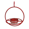 Red Metal Hanging Bird Feeder for Garden, Outdoor, Patio