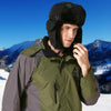 Orange Brown Fur Winter Outdoor Padded Adjustable Head Circumference Ski Hat Warm Ear Protected Cap Flight Hats