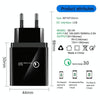 2 in 1 1m USB to 8 Pin Data Cable + 30W QC 3.0 4 USB Interfaces Mobile Phone Tablet PC Universal Quick Charger Travel Charger Set, EU Plug(Black)