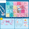 Beaded Educational Toys DIY Jewelry Material Set For Children 24 Grids Ice Pink World+M Package