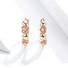 Sterling Silver Love Earrings Heart-shaped Rose Gold Plated Earrings S925 Female Earrings
