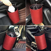2 PCS Leather Foldable Car Trash Can Mini Chair Back Suspended Waterproof Trash Can(Wine Red)