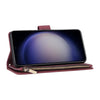 For Samsung Galaxy S25 5G Multifunctional Frosted Zipper Wallet Leather Phone Case(Wine Red)