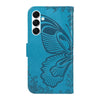 For Samsung Galaxy A26 5G Global Swallowtail Butterfly Embossed Leather Phone Case(Blue)