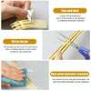 2.5cm x 5m  Golden Tile Gap Tape Waterproof PVC Self Adhesive Sticker(Gold)