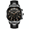 FNGEEN 5012 Men Waterproof Luminous Imitate Six-needle Design Watch(Black belt)