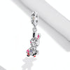S925 Sterling Silver Mechanical Rabbit Pendant DIY Bracelet Necklace Accessories
