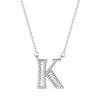 Women Fashion S925 Sterling Silver English Alphabet Pendant Necklace, Style:K