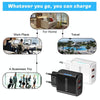 36W Dual Port QC3.0 USB Charger with 3A USB to 8 Pin Data Cable, EU Plug(White)