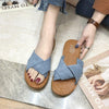 Summer Ladies Outdoor Flat Slippers, Size: 38(Blue)