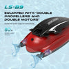 LSRC B9 2.4G Double Propeller Remote Control Boat Water Toy Racing Rowing(Red)