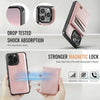 For iPhone 13 Pro AutSpace A12 MagSafe Magnetic RFID Card Bag Phone Case(Rose Gold)