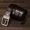 Men Pin Buckle Two-layer Cowhide Belt Pure Leather Pants Belt, Belt Length:115cm( brown)