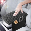 Car Armrest Box Leather Storage Heightening Pad(Black)