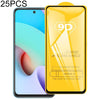 For Xiaomi Redmi 10 / Redmi 10 Prime 2022 25 PCS 9D Full Glue Full Screen Tempered Glass Film