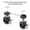 PULUZ Dual Cold Shoes Aluminum Alloy Tripod Ball Head Adapter (Black)