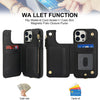 For iPhone 13 Pro Max Double Flap Zipper RFID Leather Phone Case with Short Lanyard(Black)
