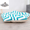 Large Green Striped Dog Tent Bed 50cm - Canvas & Plush