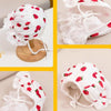 C0487 Strawberry Pattern Cotton Spring Baby Openning Lace Hat, Size: One Size(White)