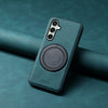 For Samsung Galaxy S24 FE 5G Denior A14 Skin Feel Rotating Holder MagSafe Phone Case(Blue)