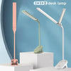 TD5 Double Lamp Head USB Desktop Clip Table Lamp,Style: Rechargeable Version (Pink)