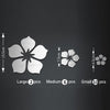 18pcs /Set Acrylic Cherry Blossom Mirror Wall Sticker Living Room Bedroom Background Wall Decoration(Silver)