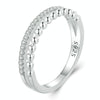 S925 Sterling Silver Platinum-plated Zircon Double-layer Ring, Size: 7