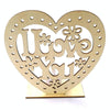 2 PCS Creative Heart Shaped Wooden Decoration Romantic Wooden Sign LED Candle Light(JM01455)