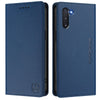 For Samsung Galaxy Note10 RC01 Dual-Folded Magnetic Suction RFID Leather Phone Case(Dark Blue)