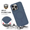 For iPhone 14 Pro Max Shockproof MagSafe Armor PC Hybrid TPU Phone Case(Ink Blue)
