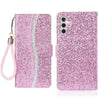 For Samsung Galaxy S25+ 5G Glitter Powder Filp Leather Phone Case(Pink)