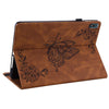 For Nokia T20 Butterfly Flower Embossed Leather Tablet Case(Brown)