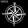 10 PCS Car Compass Pattern Random Decorative Sticker White